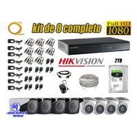 Kit 8 Cámaras de Seguridad Hikvision Full Hd 1080P Disco 2Tb Mayor Alcance Varifocal P2p