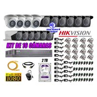 Kit 16 Cámaras de Seguridad Hikvision Full Hd 1080P mas Disco 2Tb Mayor Alcance Varifocal
