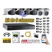 Kit 6 Cámaras de Seguridad Hikvision Full Hd 1080P mas Disco 1Tb Mayor Alcance Varifocal Ip66