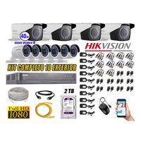 Kit 10 Cámaras de Seguridad Exterior Varifocal Hikvision Full Hd 1080P mas Disco 2Tb Wd