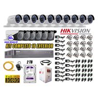 Kit 16 Cámaras de Seguridad Exterior Varifocal Hikvision Full Hd 1080P mas Disco 2Tb Wd