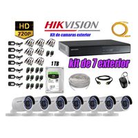 Kit 7 Cámaras de Seguridad Exterior Hikvision Hd 720P mas Disco 1Tb P2P