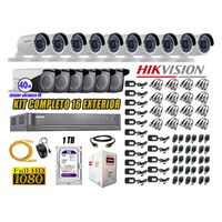 Kit 16 Cámaras de Seguridad Exterior Varifocal Hikvision Full Hd 1080P mas Disco 1Tb Wd