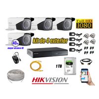 Kit 4 Cámaras de Seguridad Exterior Varifocal Hikvision Full Hd 1080P mas Disco 1Tb Wd P2p