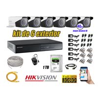 Kit 6 Cámaras de Seguridad Exterior Varifocal Hikvision Full Hd 1080P P2p Disco 1Tb