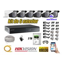 Kit 6 Cámaras de Seguridad Exterior Varifocal Hikvision Full Hd 1080P P2p mas Disco 2Tb P2P