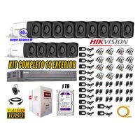 Kit 14 Cámaras de Seguridad Exterior It3F Hikvision Full Hd 1080P mas Disco 1Tb Wd P2p