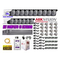 Kit 16 Cámaras de Seguridad Exterior Varifocal Hikvision Full Hd 1080P P2p mas Disco 1Tb Wd