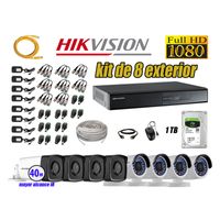 Kit 8 Cámaras de Seguridad Exterior It3F Hikvision Full Hd 1080P Disco 1Tb Wd