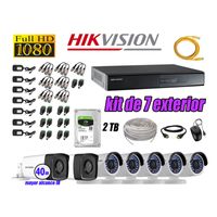 Kit 7 Cámaras de Seguridad Exterior It3F Hikvision Full Hd 1080P Disco 2Tb P2P