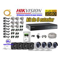 Kit 8 Cámaras de Seguridad Exterior It3F Hikvision Full Hd 1080P Disco 2Tb Wd