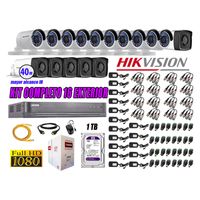 Kit 16 Cámaras de Seguridad Exterior It3F Hikvision Full Hd 1080P mas Disco 1Tb Wd P2p