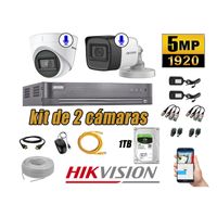 Kit 2 Cámaras de Seguridad Hikvision 5Mp Audio Incorporado Completo