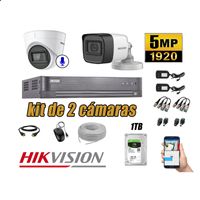 Kit 2 Cámaras de Seguridad Hikvision 5Mp 01 Cámara Audio Incorporado P2p