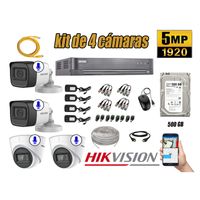 Kit 4 Cámaras de Seguridad Hikvision 5Mp P2p Audio Incorporado Hdmi Completo