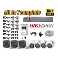 Kit 7 Cámaras de Seguridad Hikvision 5Mp 3 Cámaras Audio Incorporado
