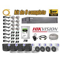 Kit 8 Cámaras de Seguridad Hikvision 5Mp Audio Incorporado Completo