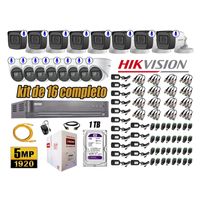 Kit 16 Cámaras de Seguridad Hikvision 5Mp Audio Incorporado Completo