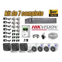 Kit 7 Cámaras de Seguridad Hikvision 5Mp 03 Cámaras Audio Incorporado