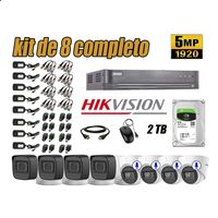Kit 8 Cámaras de Seguridad Hikvision 5Mp 04 Cámaras Audio Incorporado