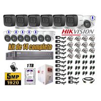 Kit 14 Cámaras de Seguridad Hikvision 5Mp 6 Cámaras Audio Incorporado P2p