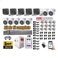 Kit 12 Cámaras de Seguridad Hikvision 5Mp 06 Cámaras Audio Incorporado P2p