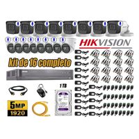 Kit 16 Cámaras de Seguridad Hikvision 5Mp Audio Incorporado Hdmi Completo