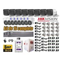Kit 16 Cámaras de Seguridad Hikvision 5Mp 6 Cámaras Audio Incorporado P2p