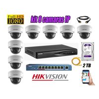 Kit 8 Cámaras de Seguridad Ip Interior Hikvision mas Disco 2Tb Wd Púrpura