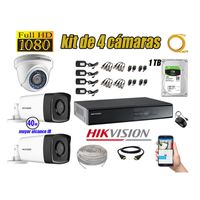 Kit 4 Cámaras de Seguridad It3F Hikvision Full Hd 1080P mas Disco 1Tb Mayor Alcance P2P
