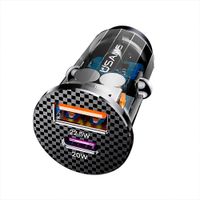 Cargador Auto Usams US-CC117 Rápido 42.5W QC+PD Negro