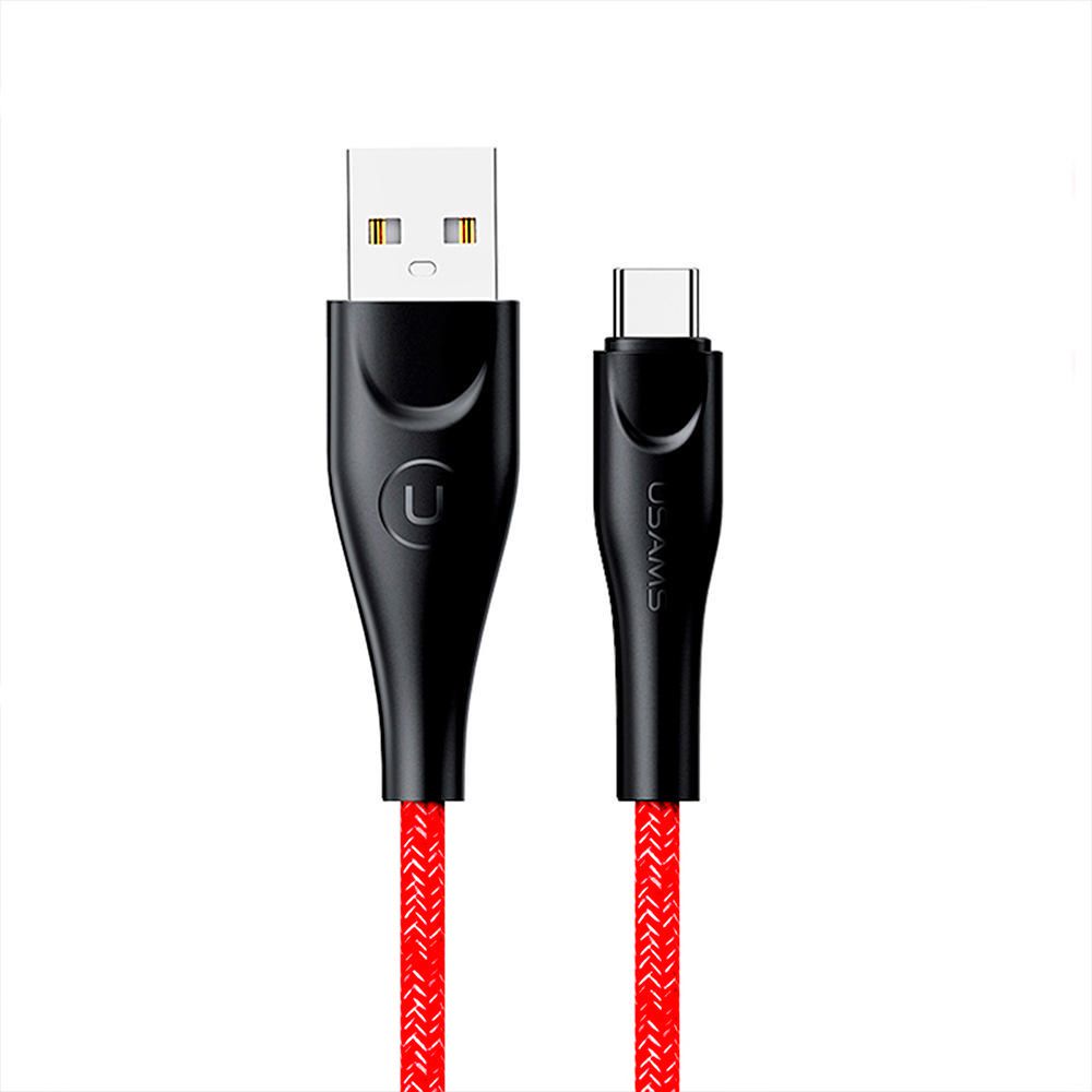 Cable Usams U41 Tejido USB a TypeC 1m Rojo