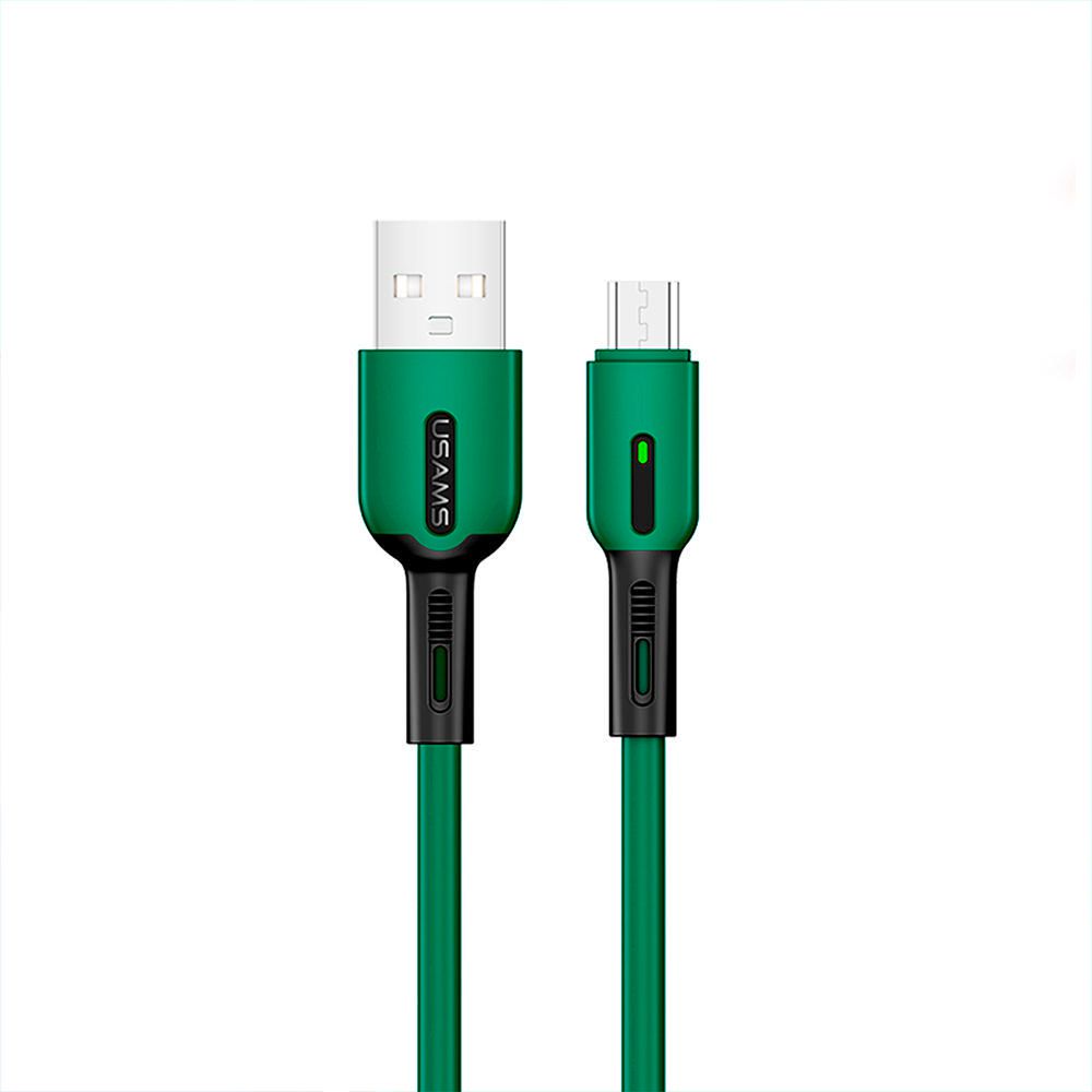 Cable Usams U51 USB a Micro Silicona Con Luz 1m Verde