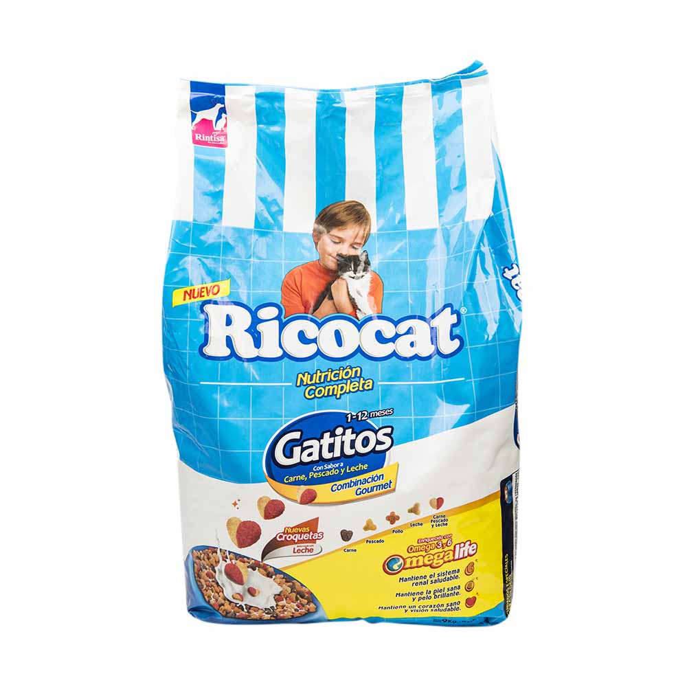 Comida para Gatos RICOCAT Gatitos Carne Pescado y Leche Bolsa 9Kg