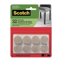 Felpas redondas Beige 1"" x 32 unidades