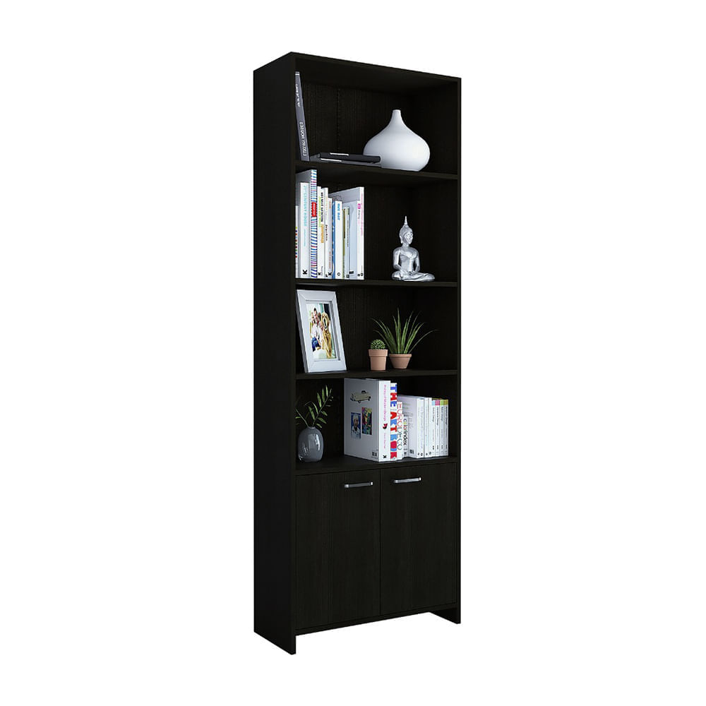 Biblioteca Lisa 1.80 con puertas Wengue