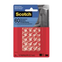 Topes de goma transparentes 1/2"" x 60 unidades