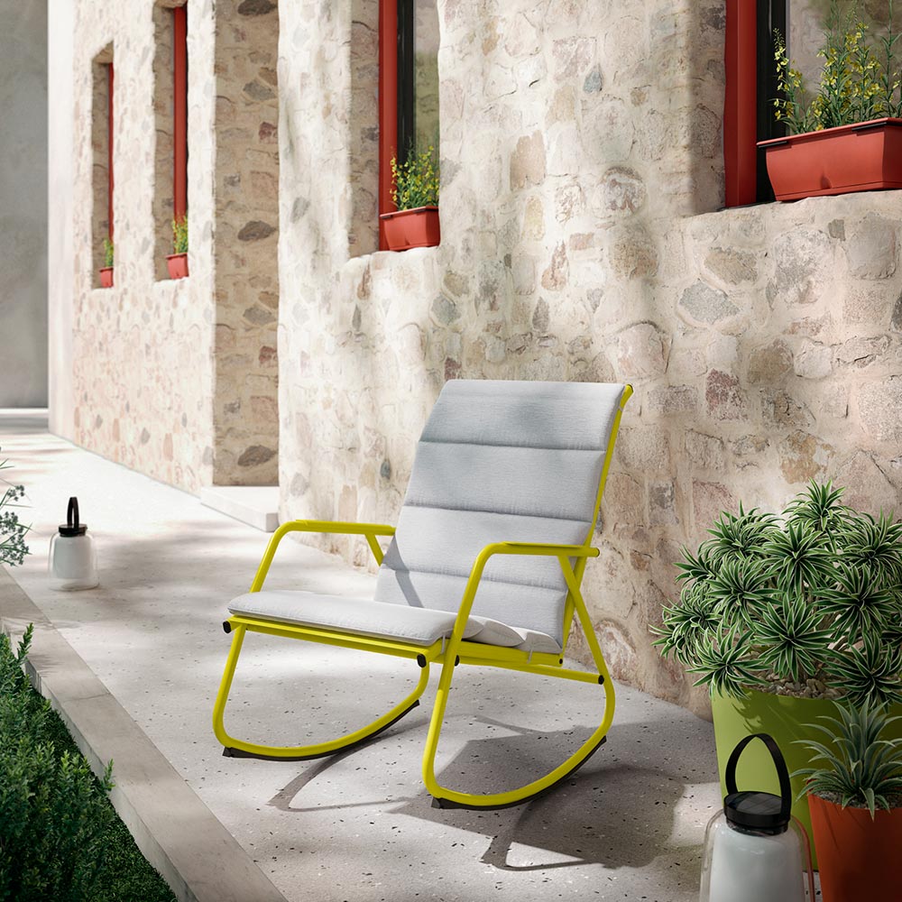 Silla de exterior mecedora Rocking amarillo
