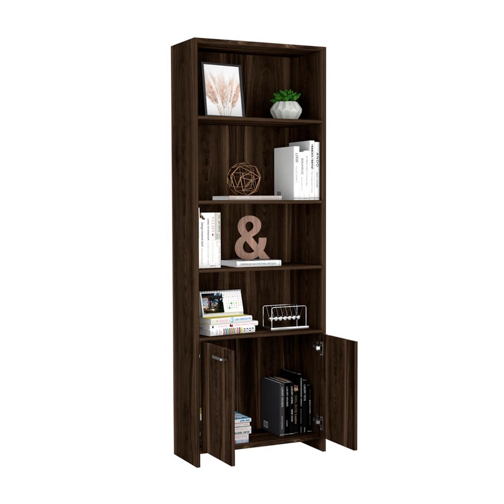 Biblioteca Lisa 1.80 con puertas Habano