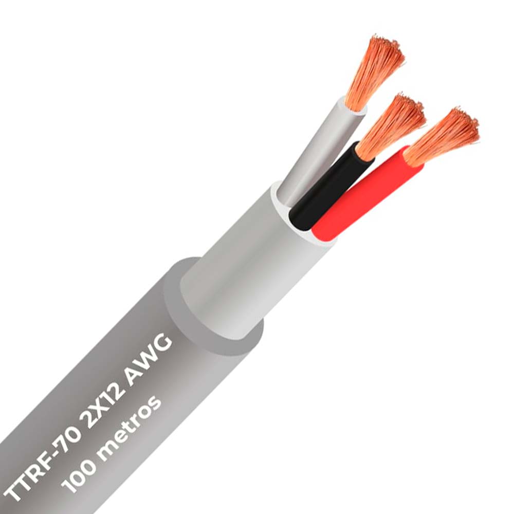 Cable vulcanizado TTRF-70 2x12 AWG gris