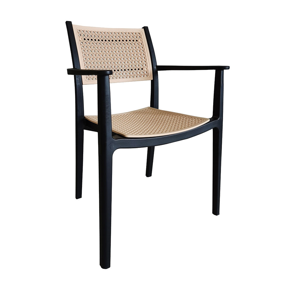 Silla de exterior de resina con brazos Caravan