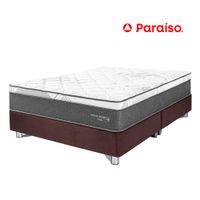 Cama Paraíso Pocket Star King Chocolate + 2 almohadas + protector