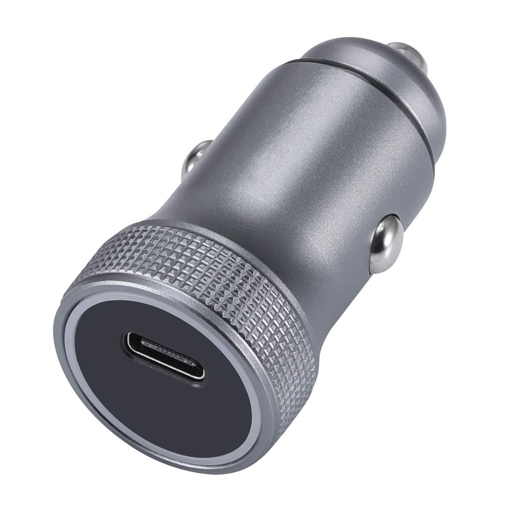 Cargador mini de auto G Mobile 1 puerto tipo C, 20W, carga rápida, gris