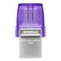 Memoria MicroDuo 3C USB/TIPO-C 3.2 G1 256GB Kingston Data Traveler, lila