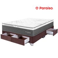 Cama Paraíso Pocket Star King Con Cajones - Chocolate