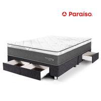 Cama Paraíso Pocket Star Queen Con Cajones - Charcoal
