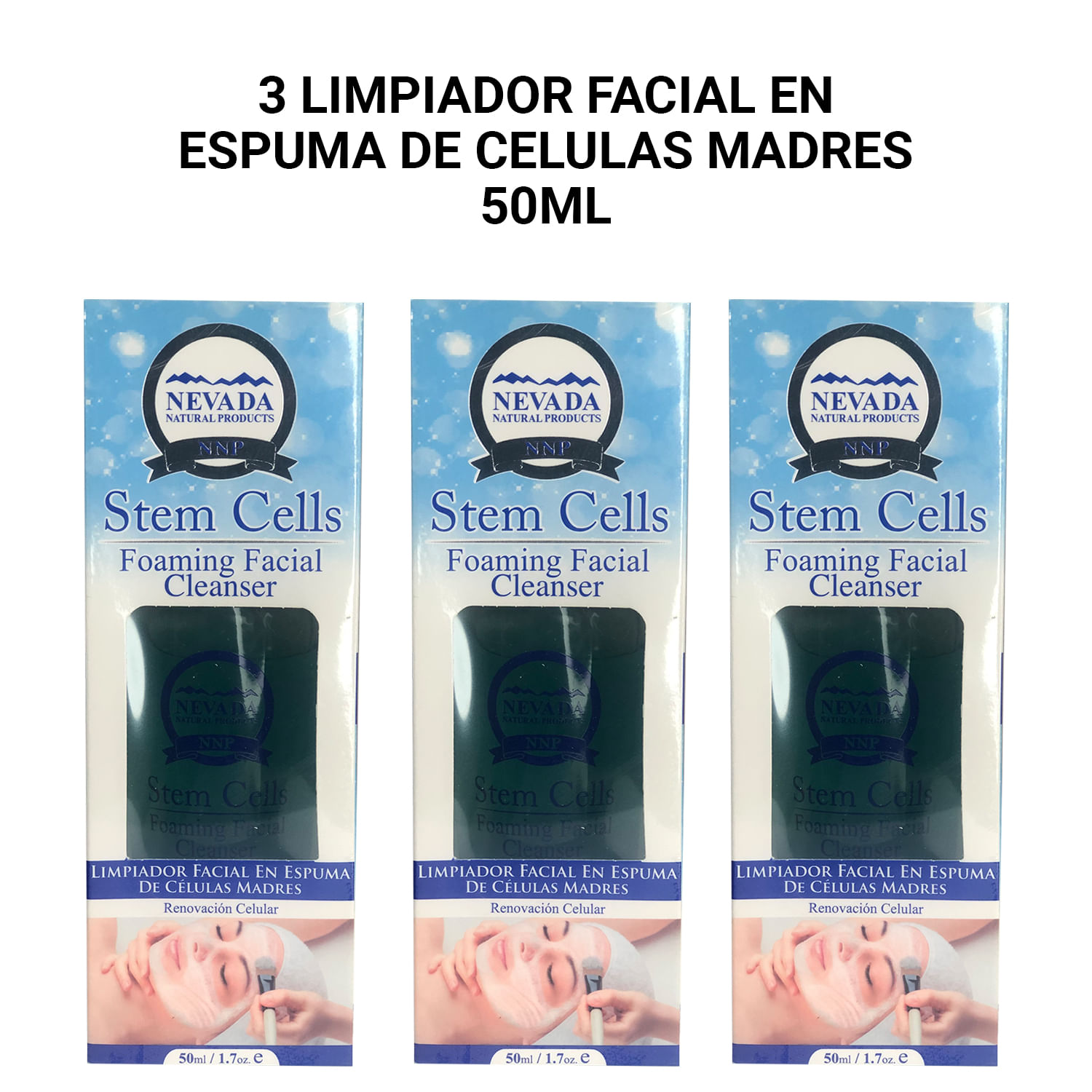 3 Limpiador Facial en Espuma de Celulas Madres 50ml