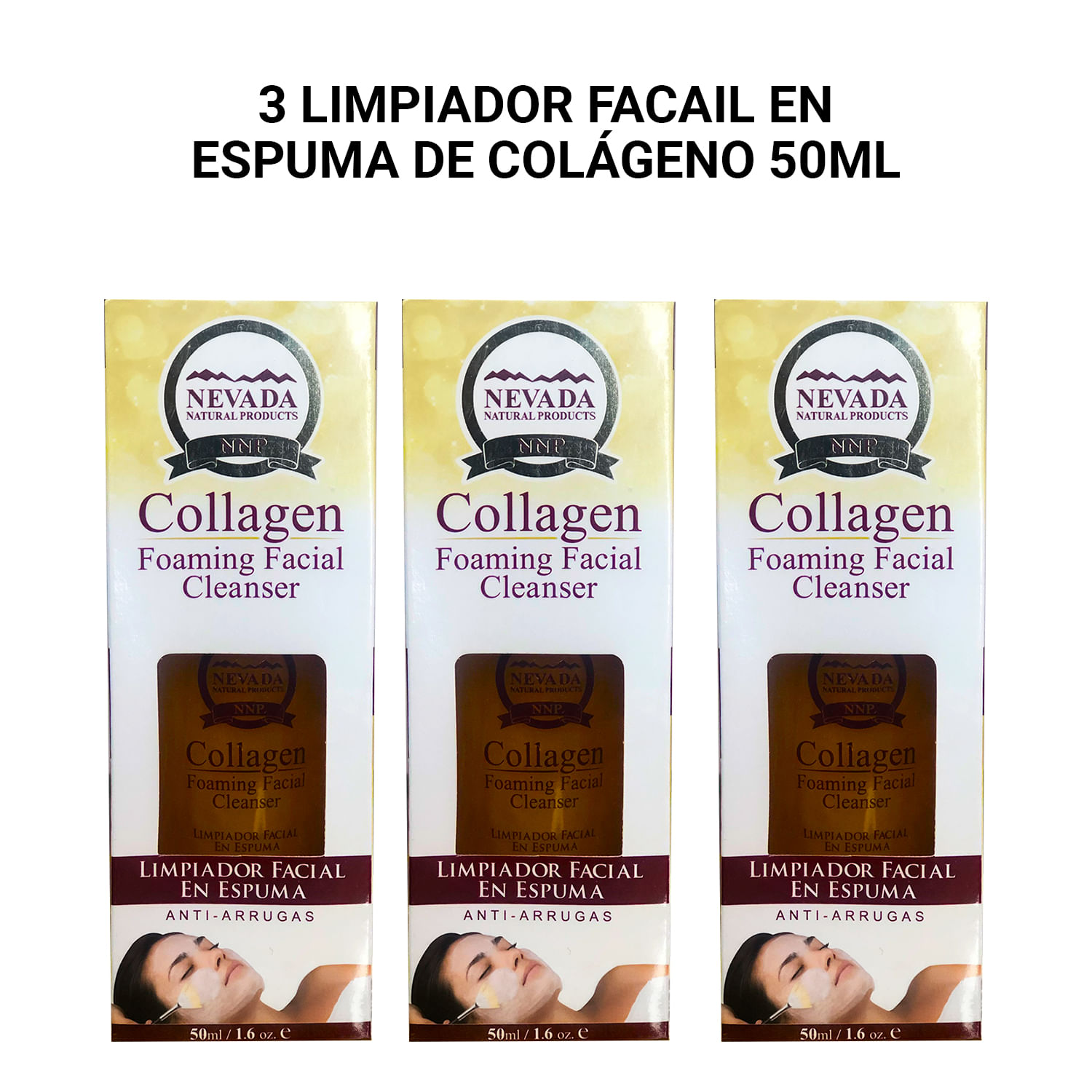 3 Limpiador Facial en Espuma de Colágeno 50ml