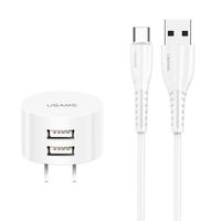 Kit Usams Cargador Pared + Cable Type-C Blanco