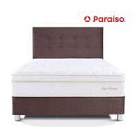 Juego de Dormitorio Paraíso Royal Dynasty 1.5 Plazas Chocolate + 1 almohada viscoelástica + protector